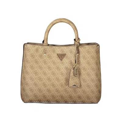 Guess Jeans Beige Leather Women's Bag With Handles And Shoulder Women's Strap