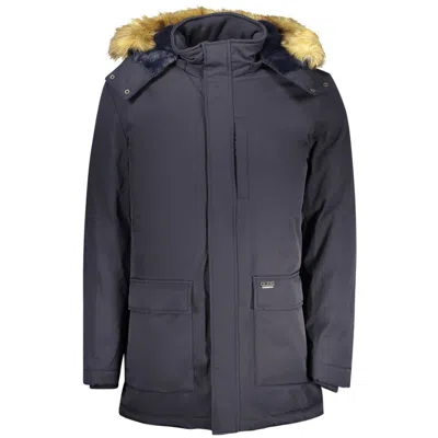 Guess Jeans Beige Polyester Women Men's Jacket In Blue