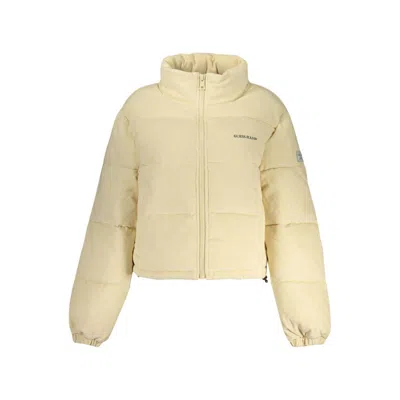 Guess Jeans Beige Polyester Women's Women's Jacket In Nude