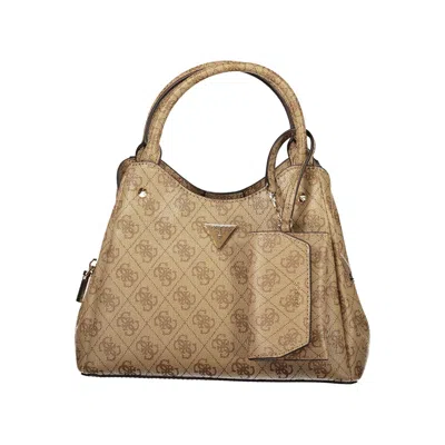 Guess Jeans Beige Polyurethane Women's Bag With Removable Strap And Women's Compartments