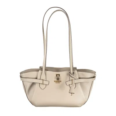 Guess Jeans Beige Polyurethane Women Handbag In Sand
