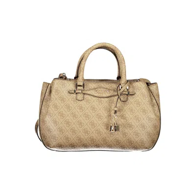 Guess Jeans Beige Polyurethane Women Handbag In Brown