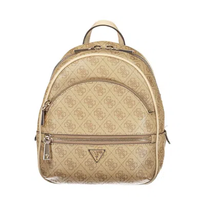 Guess Jeans Beige Polyurethane Women Women's Backpack In Sand