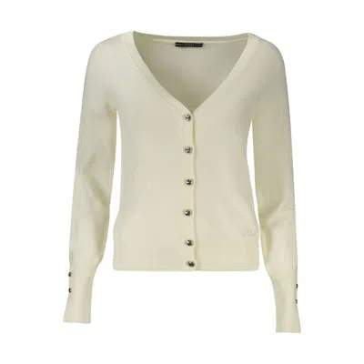 Guess Jeans Bianco Viscosa Womens Cardigan In White
