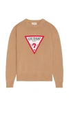 Guess Jeans Big Triangle Sweater In Brown