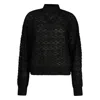 Guess Jeans Black Alpaca Leather Sweater In Black