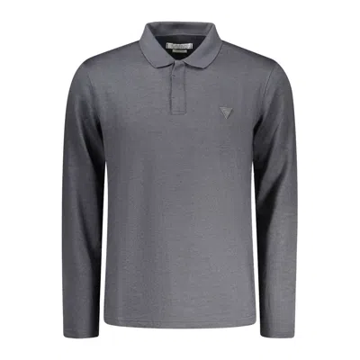 Guess Jeans Black Cotton Men Polo Shirt In Gray