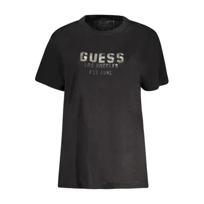 Guess Jeans Black Cotton Tops & T-shirt