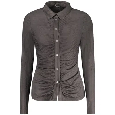 Guess Jeans Black Polyester Shirt In Brown