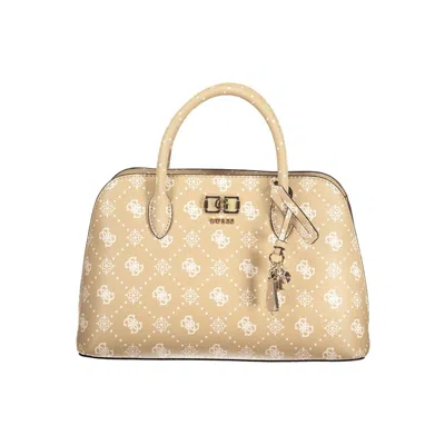 Guess Jeans Black Polyurethane Women Shoulder Women's Bag In Beige
