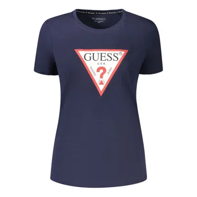 Guess Jeans Blu Cotton Women T-shirt In Blue