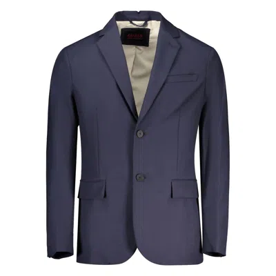 Guess Jeans Blue Cotton Jacket In Gray