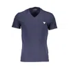 Guess Jeans Blue Cotton T-shirt In Blue