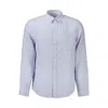 Guess Jeans Blue Linen Men Shirt In Blue
