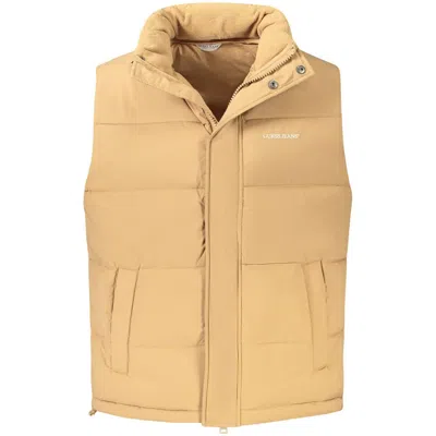 Guess Jeans Brown Polyester Men Jacket In Neutral