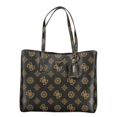 Guess Jeans Brown Polyurethane Women's Bag With Dual Handles And Spacious Women's Compartments
