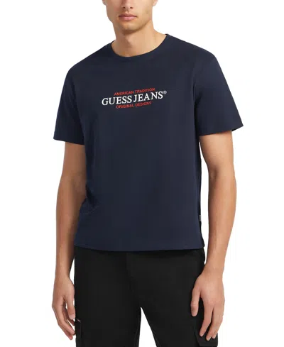 Guess Men's Logo Graphic T-shirt In Daring Ocean