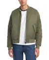 Guess Men's Water-repellent Full-zip Bomber Jacket In Olive Light Green