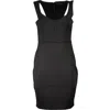 GUESS JEANS CHIC BLACK CONTRAST DETAIL DRESS WITH WIDE NECKLINE