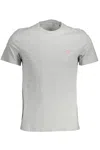 Guess Jeans Chic Gray Slim Fit Logo Tee For Men