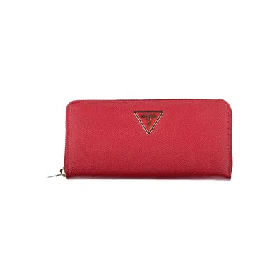 Guess Jeans Chic Pink Polyethylene Compact Wallet In Red