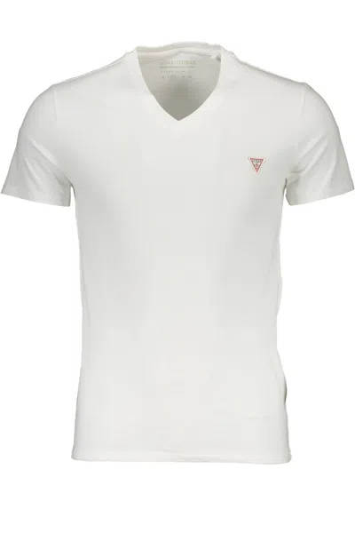Guess Jeans Chic White Slim Fit V-neck Tee