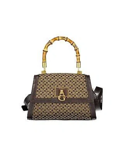 Pre-owned Guess Jeans Cotton Handbag With Adjustable Strap And Multiple Pockets - In Brown