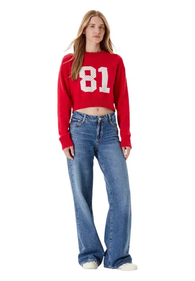 Guess Jeans Cropped Sweater 81 Woman  In Red