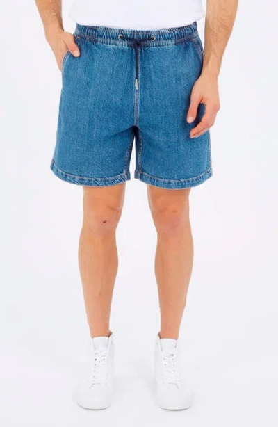Guess Jeans Drawstring Denim Shorts In Blue