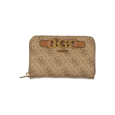 Guess Jeans Elegant Beige Multi-compartment Wallet In Brown
