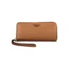 Guess Jeans Elegant Brown Zip Wallet With Multiple Compartments