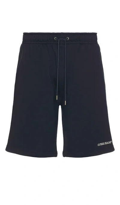 Guess Jeans Embroidered Shorts In Navy