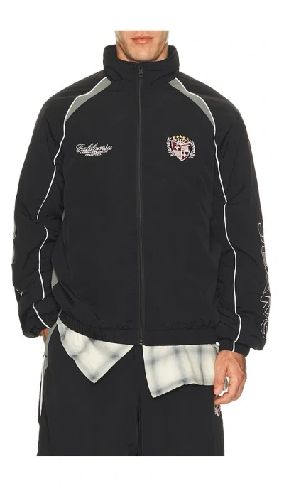 Guess Jeans Embroidered Track Jacket In Black