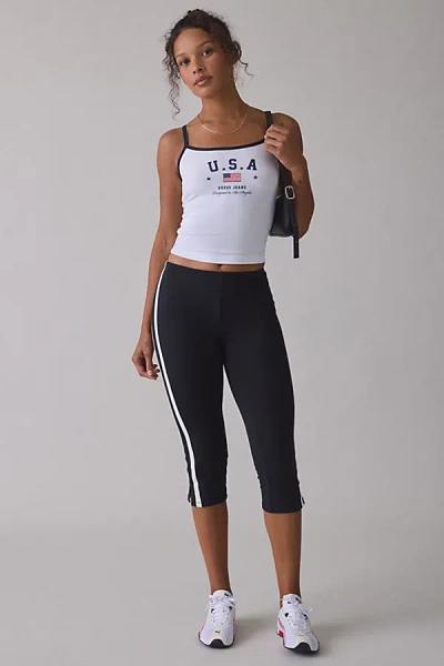 Guess Jeans Flag Graphic Crop Tank Top In Usa, Women's At Urban Outfitters In White