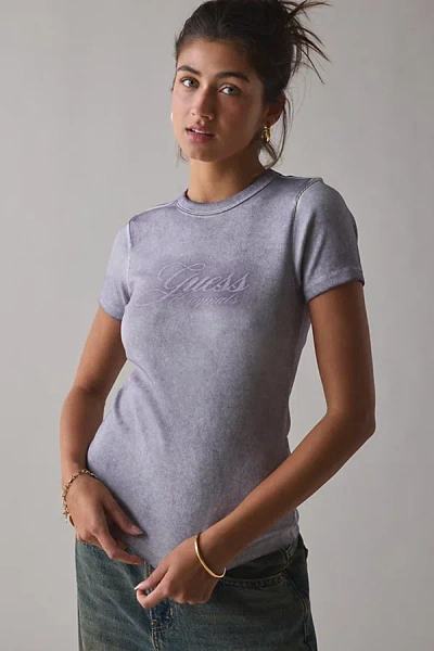 Guess Jeans Guess Originals Spray Graphic Baby Tee In Wisteria Petal, Women's At Urban Outfitters