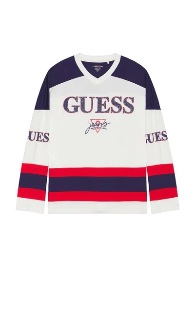 Guess Jeans Hockey Tee In Multi
