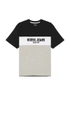 Guess Jeans Horizontal Stripe Tee In 中麻灰色