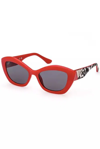 Guess Jeans Chic Teardrop Black Lens Sunglasses In White