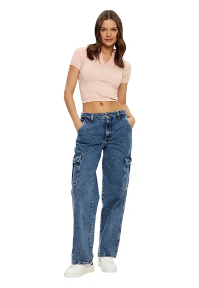 Guess Jeans Jeans Woman  Cargo In Blue