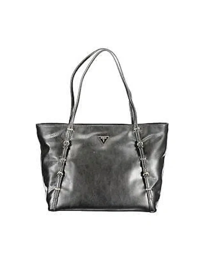 Pre-owned Guess Jeans Levia Bag With Shoulder Handles And Multiple Pockets - Handbags - In Black