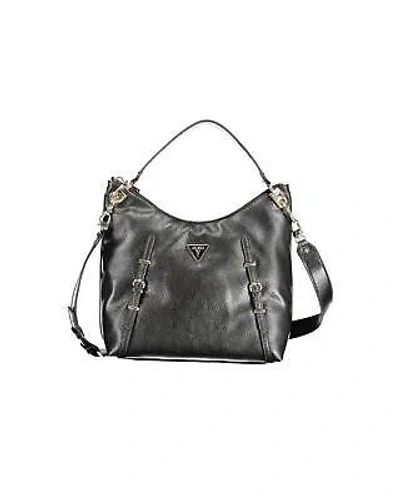 Pre-owned Guess Jeans Levia Handbag With Removable Shoulder Strap And Multiple Pockets - In Black