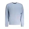 Guess Jeans Light Blue Cotton Men Sweater In Blue