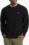 Guess Jeans Logo Patch Organic Cotton Sweater In Black