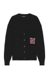 Guess Jeans Long Sleeve 81 Patch Cardigan In Black