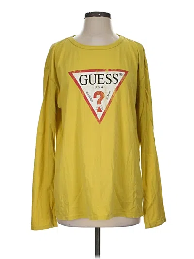 Pre-owned Guess Jeans Long Sleeve T-shirt In Yellow