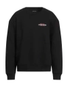 Guess Jeans Man Sweatshirt Black Size L Cotton, Polyester In Black