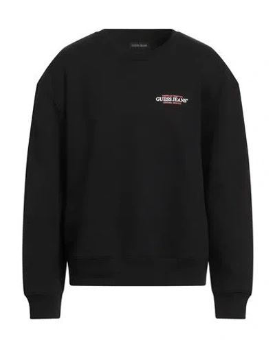 Guess Jeans Man Sweatshirt Black Size L Cotton, Polyester