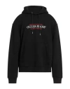 Guess Jeans Man Sweatshirt Black Size S Cotton, Polyester In Black