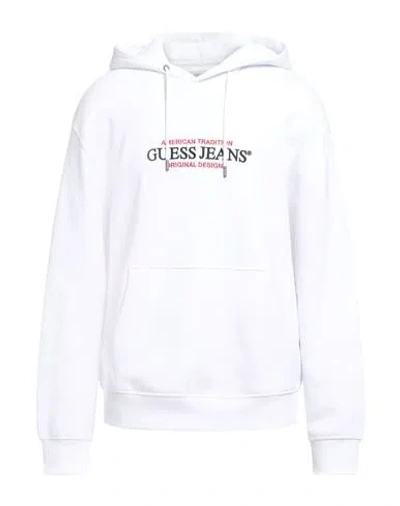 Guess Jeans Man Sweatshirt White Size S Cotton, Polyester