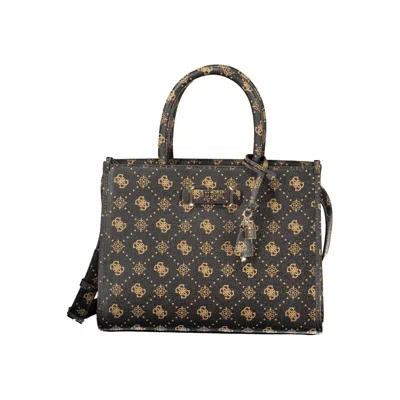 Guess Jeans Marrone Poliuretano Woman Handbag In Black